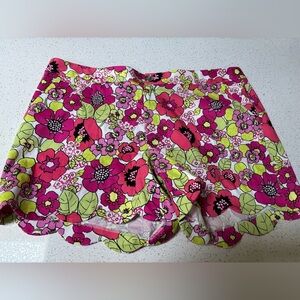 Pappagallo scalloped hem Floral Shorts sz 12
